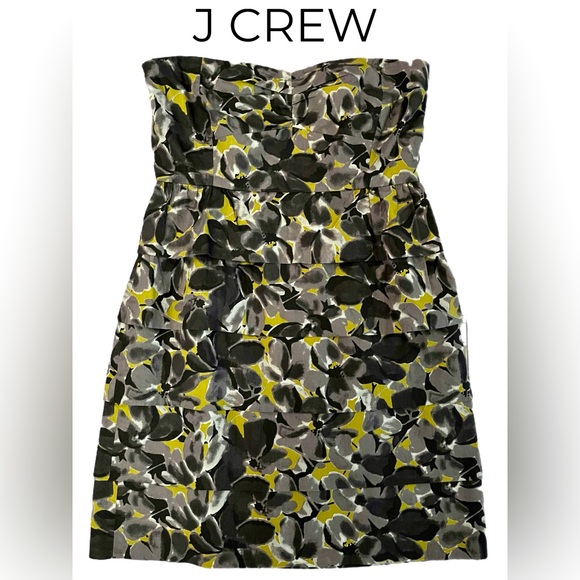 J Crew swear heart neckline tiered dress - Picture 1 of 6